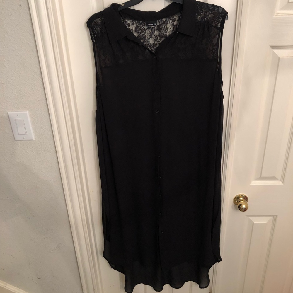 Torrid Chiffon Button Up Duster